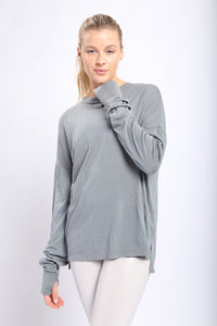 LONG SLEEVE T-SHIRT (SEA GREEN) with thumbholesLONG SLEEVE T-SHIRT (SEA GREEN) with thumbholes