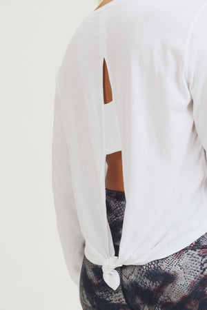 DOUBLE CUT-OUT TIE-BACK TOP (WHITE)