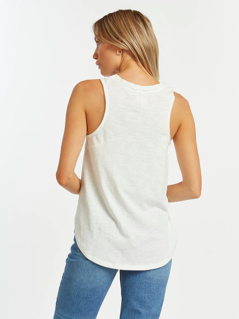relaxed fit v-neckline ivory tank top