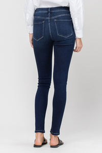 MID RISE ANKLE SKINNY JEANS, NON-DISTRESSED REAR VIEW