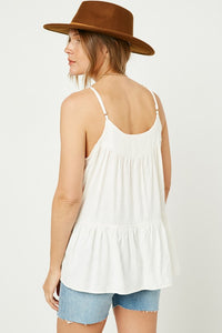 OFF WHITE TIERED CAMI TOP
