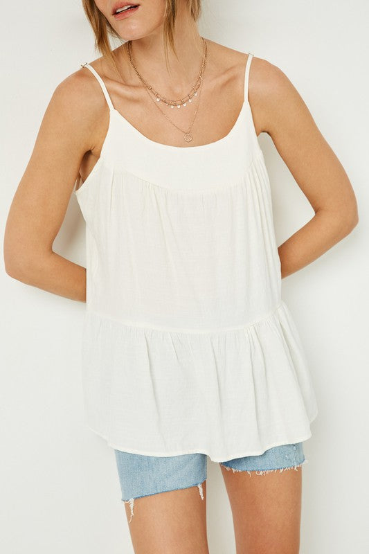 OFF WHITE TIERED CAMI TOP