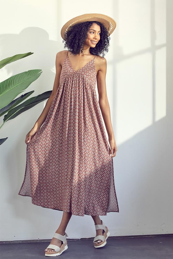 V-NECK MAXI SUNDRESS