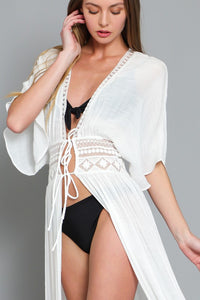 TIE FRONT BEACH COVER-UP (WHITE)