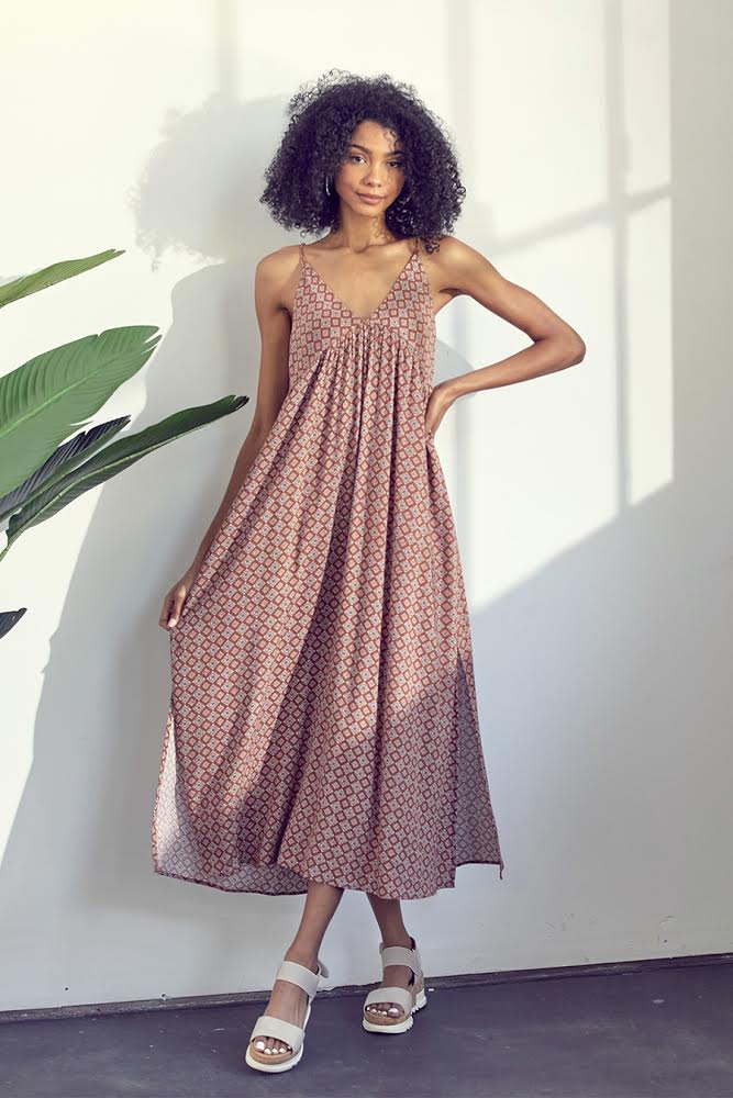 V-NECK MAXI SUNDRESS