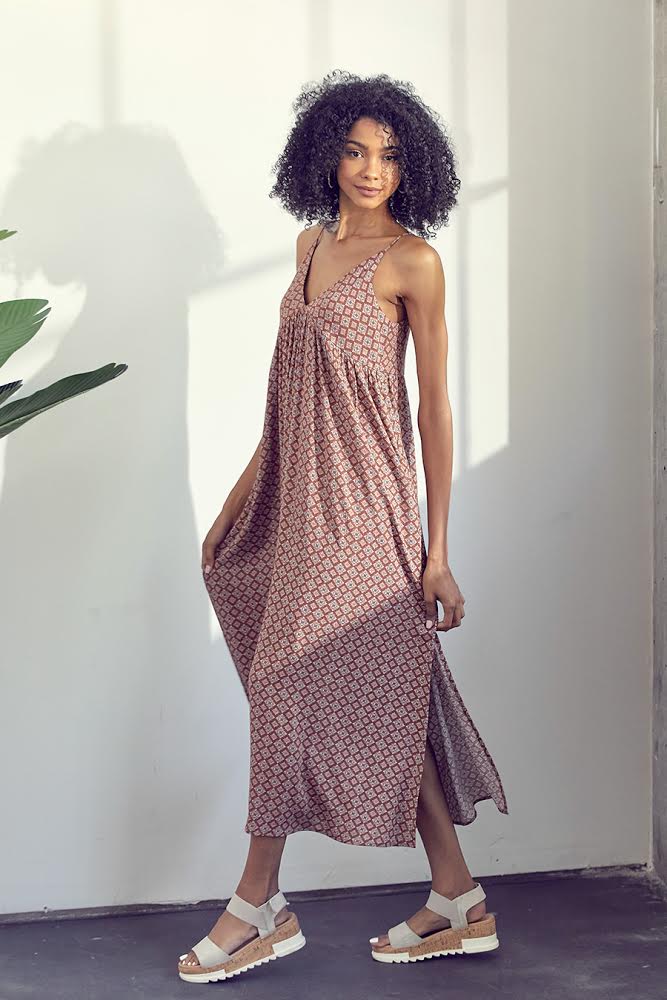 V-NECK MAXI SUNDRESS