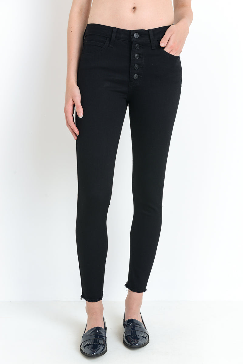 HIGH-RISE CROPPED SKINNY JEANS (BLACK)